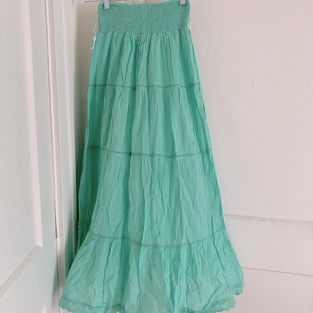 Flowy mint maxi skirt
